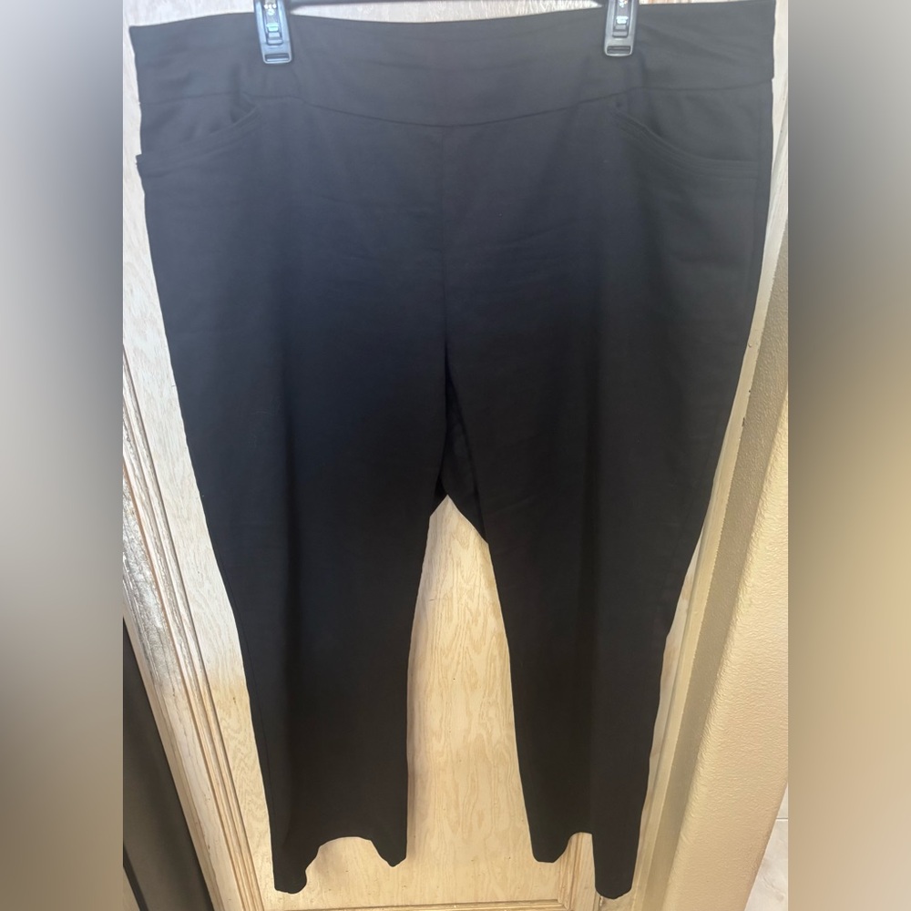 Croft & Barrow The Effortless Stretch Women Straight Leg Pull-On Pants 20W Black